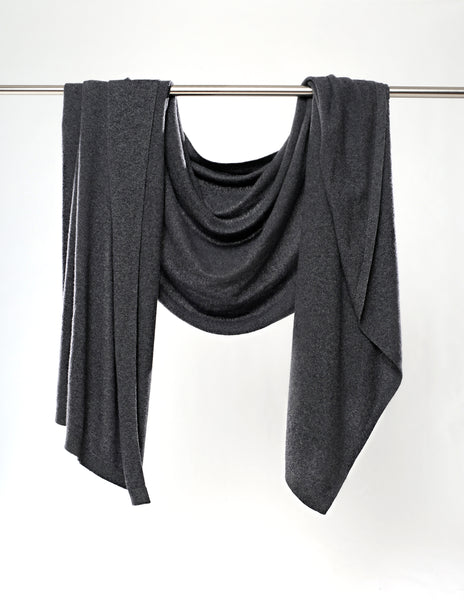 Journey Cashmere Scarf in Charcoal Grey, size XL